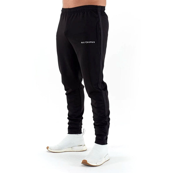 Buy ldhsati Mens Zip Joggers Pants Casual Gym Workout Track Pants  Comfortable Slim Fit Tapered Sweatpants with Pockets (L, Black Logo) Online  In India At Discounted Prices